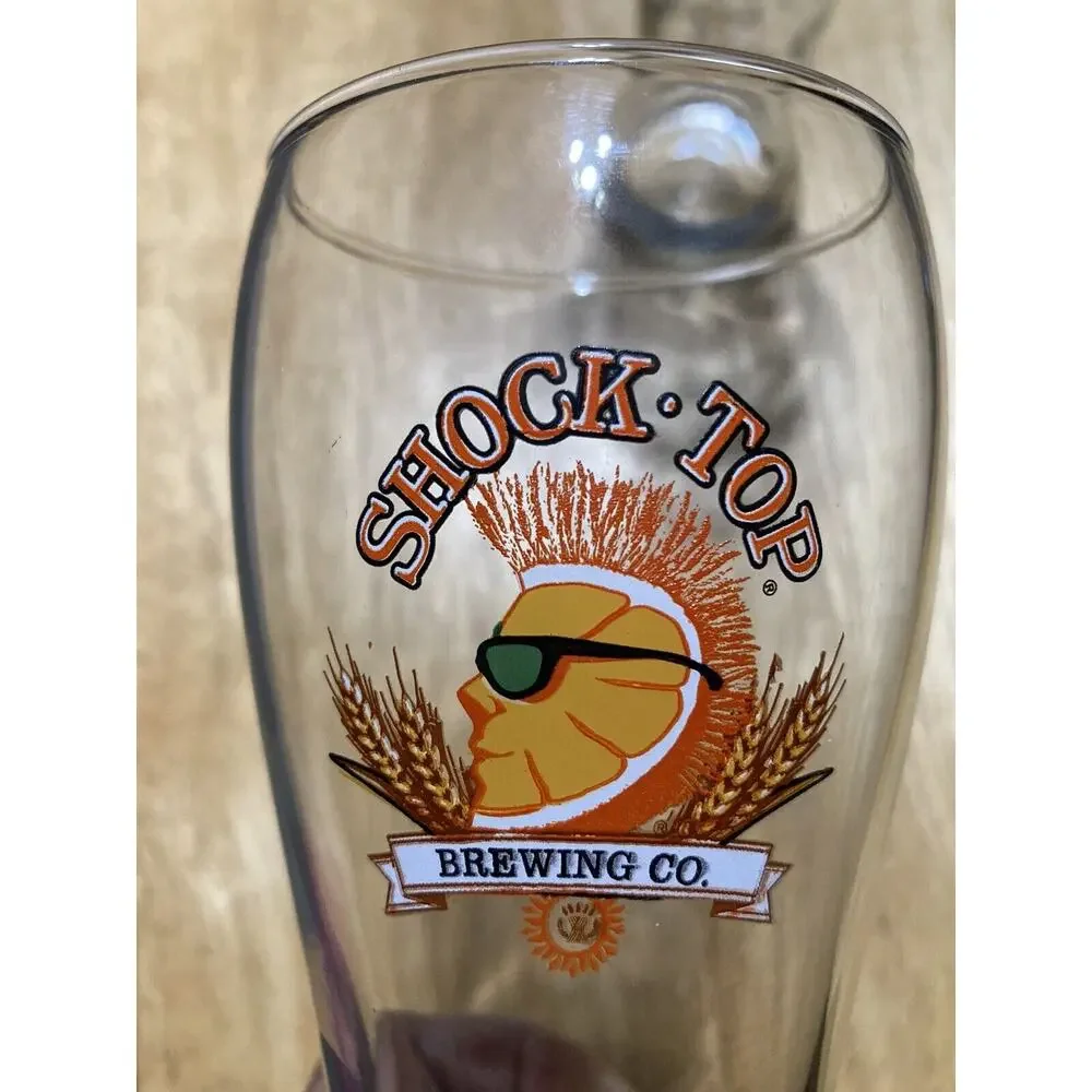Shock Top Belgian White Beer Pilsner 16 oz‎ Glasses Set of 2 Orange